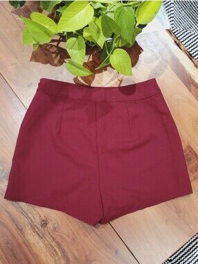 Abercrombie & Fitch Burgundy High Waisted Shorts
